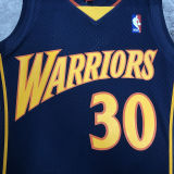 2009/10 Warriors CURRY #30 Purplish Blue Retro NBA Jerseys 热压