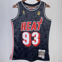 1993 Miami Heat BAPE×M&N #93 Black NBA Jerseys