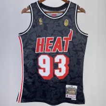 1993 Miami Heat BAPE×M&N #93 Black NBA Jerseys