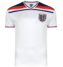 1982 England Home White Retro Soccer Jersey