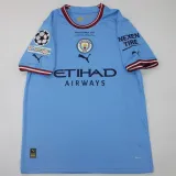 HAALAND #9 2022/23 Man City UCL Final 1:1 Quality Home Fans Jersey （Have All Patch 全臂章有胸前字有号下广告)