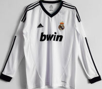 2012/13 RM Home White Retro Long Sleeve Soccer Jersey