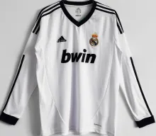 2012/13 RM Home White Retro Long Sleeve Soccer Jersey