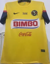 2013 Club America Home Yellow Retro Soccer Jersey