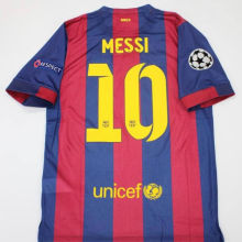 MESSI #10 BA Home Retro Soccer Jersey 2014/15 带旧款欧冠章+公平条 ★★
