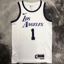 2023 Lakers RUSSELL #1 White NBA Jerseys 热压