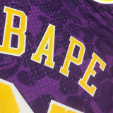 1993 Lakers BAPE×M&N #93 Purple NBA Jerseys