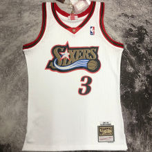 1997/98 76ers IVERSON #3 Retro White NBA Jerseys热压