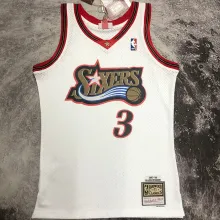 1997/98 76ers IVERSON #3 Retro White NBA Jerseys热压