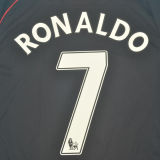 2007-08 M Utd Away Black Retro Soccer Jersey