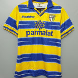 1998-1999 Parma Home Yellow Retro Soccer Jersey