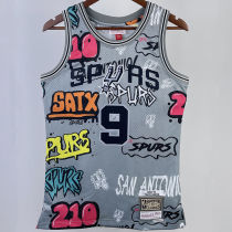 1902/03 Spurs PARKER #33 Grey Retro NBA Jerseys 热压