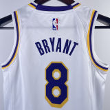 Lakers BRYANT #8 White Kids NBA Jersey 热压