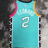 Spurs LEONARD #2 Light Green City Edition NBA Jerseys