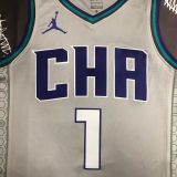 Hornets BALL #1 Grey NBA Jerseys