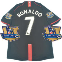 RONALDO #7 2007-08 M Utd Away Black Retro Jersey 英超字体带06/07英超双金章 ★★