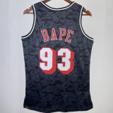 1993 Miami Heat BAPE×M&N #93 Black NBA Jerseys