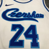 LA Lakers Bryant # 24 White NBA Jerseys Hot Pressed