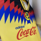 1995 Club America Home Yellow Retro Soccer Jersey