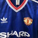 1986-1988 M Utd Away Blue Retro Soccer Jersey