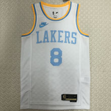 Lakers BRYANT #8 White Retro NBA Jerseys