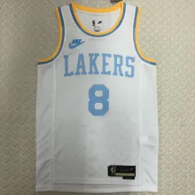 Lakers BRYANT #8 White Retro NBA Jerseys