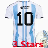 MESSI #10 Argentina 1:1 Quality Home 1:1 Fans Jersey (3 Stars And 3 Stars Font 3星字体) 2022/23 ★★