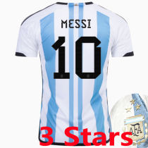 MESSI #10 Argentina 1:1 Quality Home 1:1 Fans Jersey (3 Stars And 3 Stars Font 3星字体) 2022/23 ★★