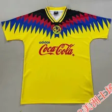 1995 Club America Home Yellow Retro Soccer Jersey