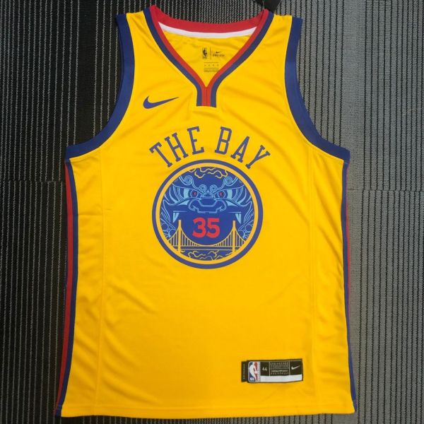 2018 Warriors DURANT #35 The Bay NBA Jerseys Hot Pressed