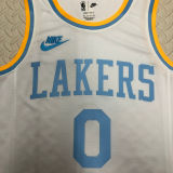 Lakers WESTBROOK #0 White Retro NBA Jerseys