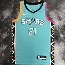 Spurs DUNCAN #21 Light Green City Edition NBA Jerseys