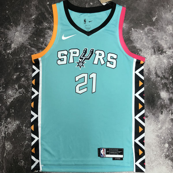 Spurs DUNCAN #21 Light Green City Edition NBA Jerseys