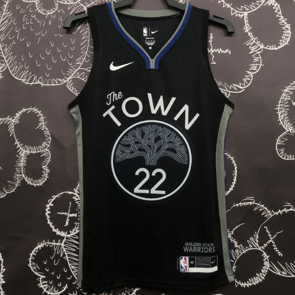 Warriors WIGGINS #22 Black Grey NBA Jerseys