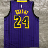 2018 LA Lakers BRYANT # 24 Purple Stripe Limited Edition NBA Jerseys Hot Pressed
