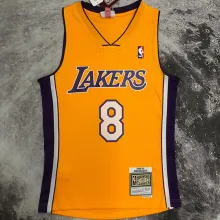 1999/00 Lakers BRYANT #8 Yellow Retro NBA Jerseys 热压