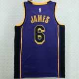 Lakers JAMES #6 Blue NBA Jerseys