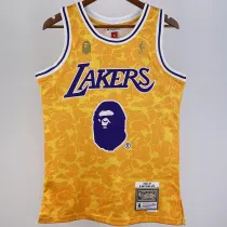 1996/97 Lakers BAPE×M&N #93 Yellow NBA Jerseys