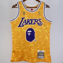1996/97 Lakers BAPE×M&N #93 Yellow NBA Jerseys