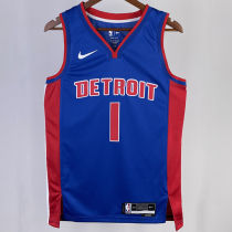 2023/24 Pistons IVERSON #1 Blue NBA Jerseys 热压