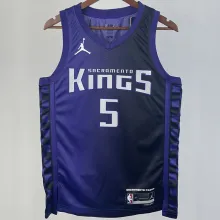 2023/24 Kings FOX #5 Purple NBA Jerseys 热压