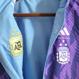 2023 Argentina Reversible Embroidery+Silica gel Windbreaker (3 Stars 3星 刺绣+硅胶 双面)