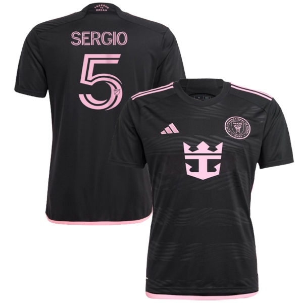 SERGIO #5 Inter Miami 1:1 Quality Away Black Fans Jersey 2023/24 胸前新广告 ★★