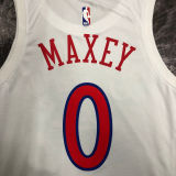 76ers MAXEY #0 White City Edition NBA Jerseys