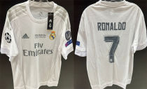 RONALDO # 7 RM Home Retro Jersey 2015/16 (Have All Patch) (10) 全套章 +2016胸前小字 ★★