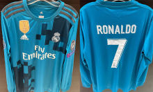 RONALDO # 7 RM 3rd Retro Long Sleeve Jersey 2017/18 (Have All Patch) (2017+12) 全套章 ★★