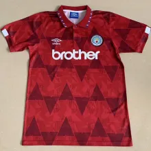 1991 Man City Away Red Retro Soccer Jersey