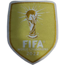 (Material Cloth) 布的 FIFA WORLD CHAMPIONS 2022 Patch 2022世界杯金杯 (You can buy it alone OR tell us which jersey to print it on. )