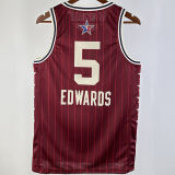 2024 ALL-STAR EDWARDS #5 Red NBA Jerseys