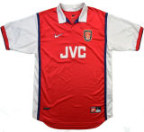 BERGKAMP #10 ARS Home Retro Jersey 1998/99 (Have Patch 带 1997-1998 金双臂章 FA Premier League Font 英超字体 ) ★★